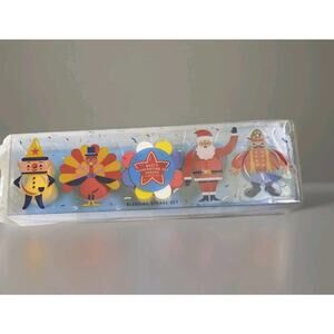 New Macy's Thanksgiving Day Parade 5-Pc. Blending Sponge Set Turkey Santa Pig